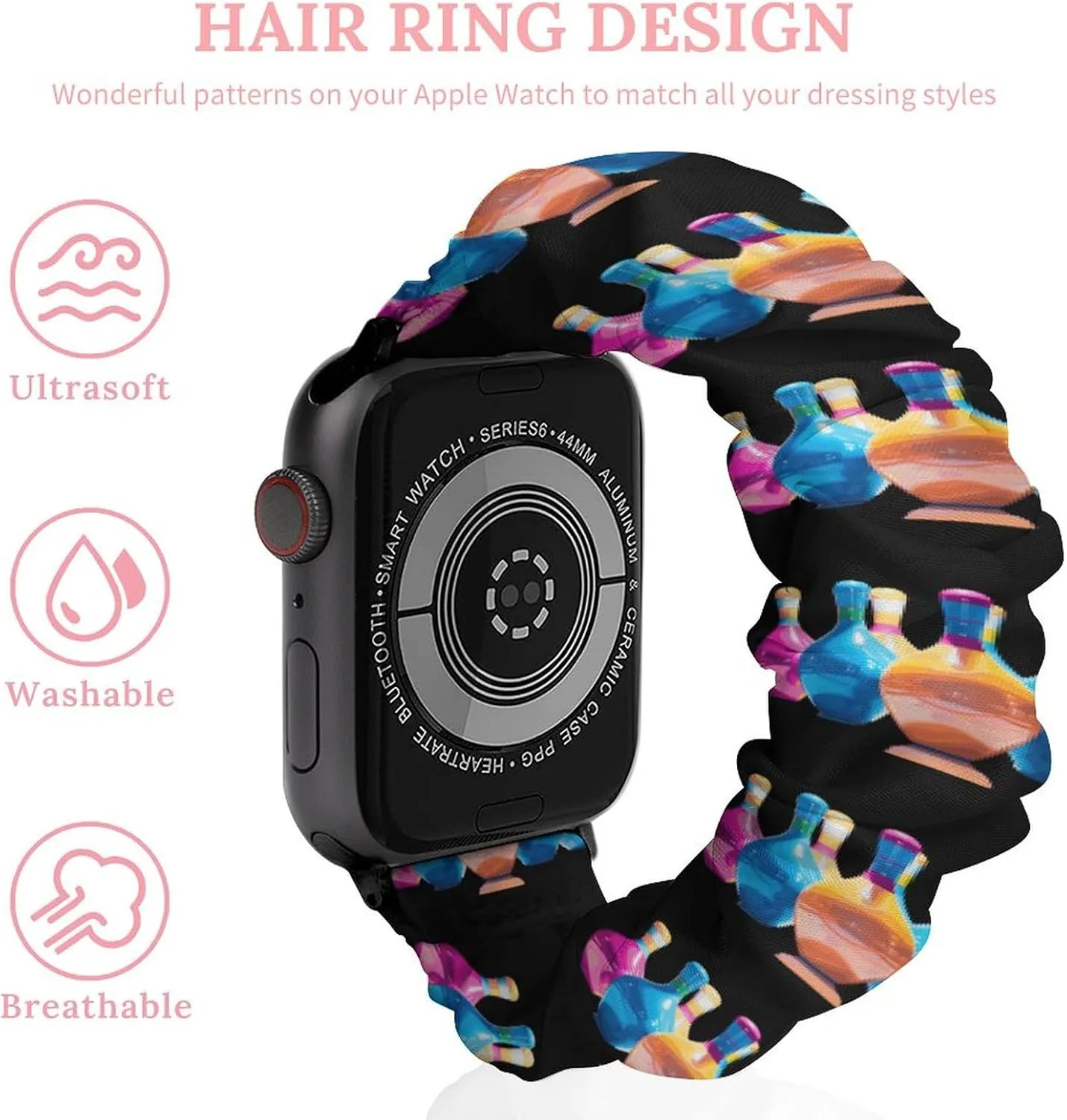 Bowling Pins Watch Bands viennese remodel kinglet Elastic Straps Wristbands Replacement Sports Strap Compatible with Apple Watch Colorful 