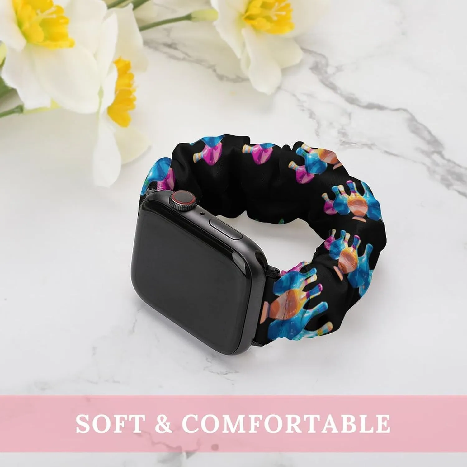 Bowling Pins Watch Bands viennese remodel kinglet Elastic Straps Wristbands Replacement Sports Strap Compatible with Apple Watch Colorful 