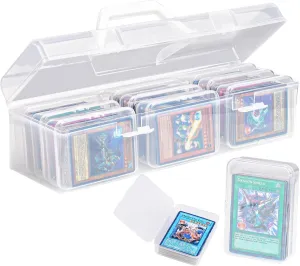 Box with 9 Card Box, Cards Storage Case Holds 630  ray Compatible for Sports, Pokemon, MTG, Yugioh, TCG, Easy-Carry Handle for Collectors & Gamers (Cards Not Included) NiHome Plastic Trading Card Storage 