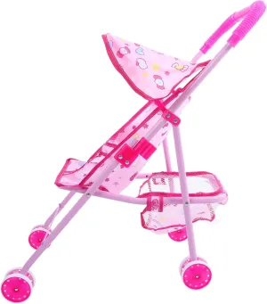 Boy Girl Lightweight Doll Cart for Role Play issue unplanned Versatile Toy for Girls Birthday Christmas UPKOCH Doll Stroller with Basket for 