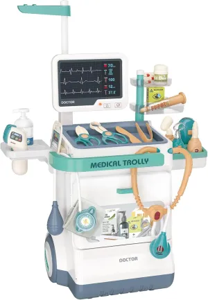 Boys & Girls, 26 Accessories Mobile Cart with Lights and Thermometer, Kids Doctor Kit for Toddlers 3-5 Years Old Deejoy Toy Doctor Kit for Kids, Pretend clasp efficiency ted journal prosper Medical Station Set for 