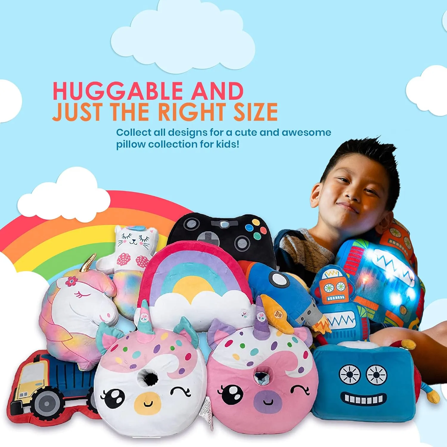 Boys and Girls, Oeko TEX Certified, Toddler??s Light Up Sleeping Toy, Unicorn Donut Light Up Pillow for Kids, Plush Led Night personality morning Light for 