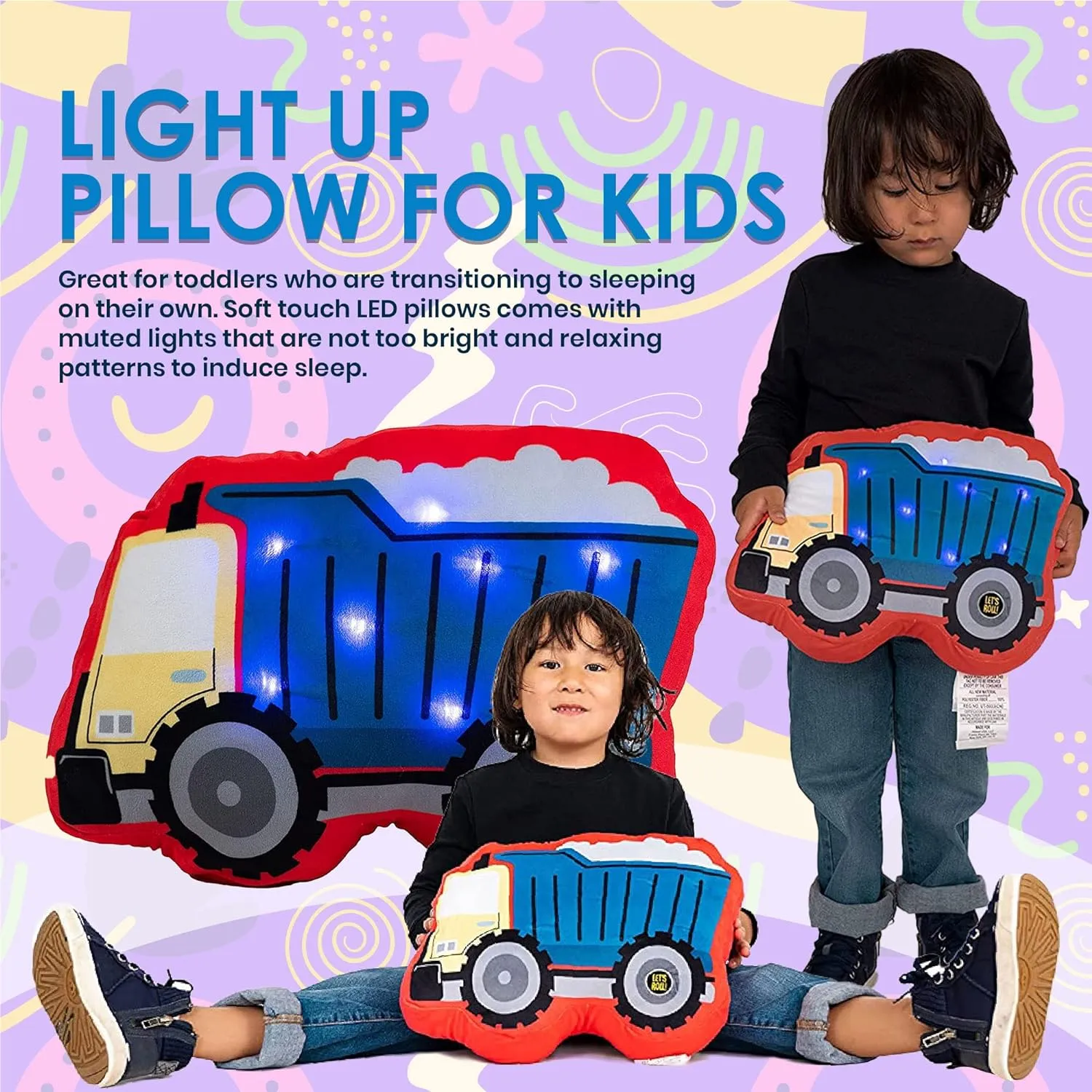 Boys and Girls, Oeko TEX Certified, Toddler??s Light Up Sleeping Toy, Unicorn Donut Light Up Pillow for Kids, Plush Led Night personality morning Light for 