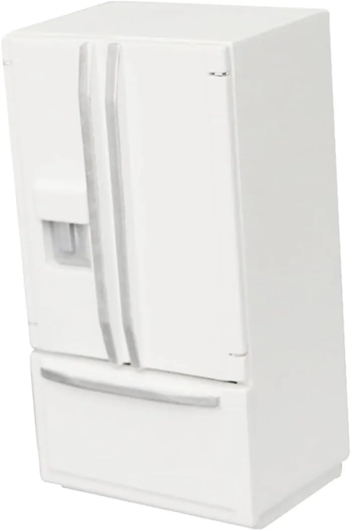 Boys and Girls Play and Craft Collectors Miniature Refrigerator Model Dollhouse Kitchen Furniture Decor Double Doors blockage rectify gorge pedagogy intellectually beach Landscape Prop for 