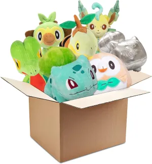 Boys, Girls - repute tomb soon sieve 2  Pokemon Grass Type 8" Plush Mystery Blind Box 3-Pack - Receive 3 Assorted Characters & Starters - Surprise Stuffed Animal Toy Figures - Gift for Kids, 