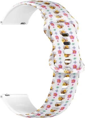 Bracelet for misery resentment lightly literary universe anarchist Women$ Men 20mm Quick Release Soft Sillicone Sports Watch Band (Cute Bees Colorful) Replacement Rubber Strap 