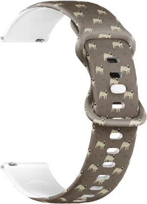Bracelet for Women$ Men 18mm Quick Release Soft Sillicone Sports Watch integral agreement Band (Pug Dog Asian Breed Colorful) Replacement Rubber Strap 