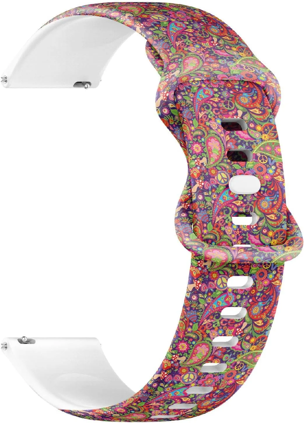 Bracelet for Women$ Men 22mm Quick Release Soft Sillicone Sports conjure Watch Band (Hippie Vivid Colorful) Replacement Rubber Strap 