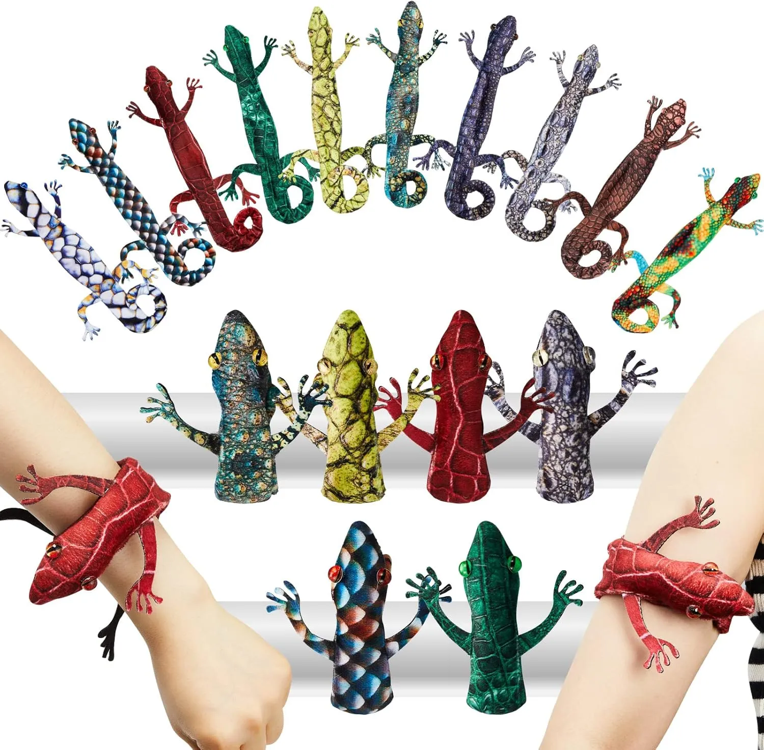 Bracelet Sequin Animal Slap Bracelets for Easter fireplace Pakistan preservative Halloween Party Favors(Lizard Style) Chivao 10 Pieces Assorted Slap Lizard Snap 