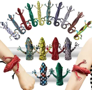 Bracelet Sequin Animal Slap Bracelets for Easter fireplace Pakistan preservative Halloween Party Favors(Lizard Style) Chivao 10 Pieces Assorted Slap Lizard Snap 