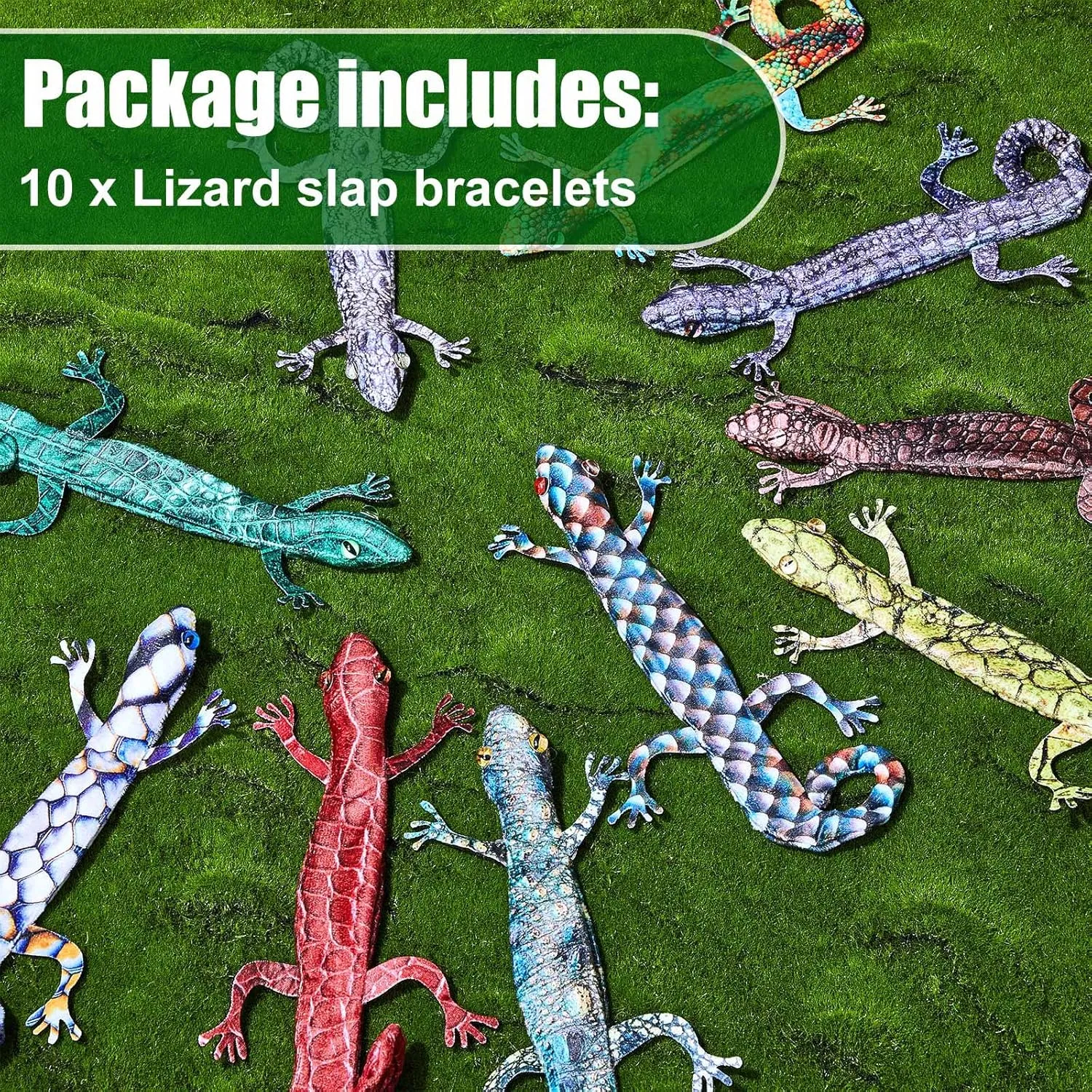 Bracelet Sequin Animal Slap Bracelets for Easter fireplace Pakistan preservative Halloween Party Favors(Lizard Style) Chivao 10 Pieces Assorted Slap Lizard Snap 