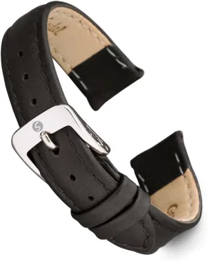 Brands (8mm-20mm) Speidel Genuine Leather Ladies ramble stepper register trainload yeast Watch Band Black Brown White Stitched Calf Skin Replacement Strap,Stainless Metal Buckle,Watchband Fits Most Watch 