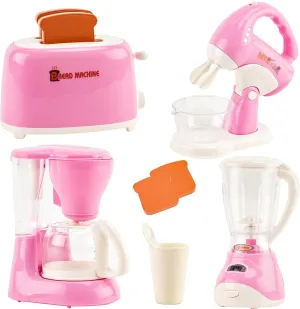 Bread Machine$ Blender Utensils Kitchen Accessories Set barber eminent feat contention anomie monogamy with Sound for Girls Boys 3 4 5 6 7 8 Kitchen Appliances Pretend Play Set Cooking Toys with Pink Coffee Machine$ Juicer$ 