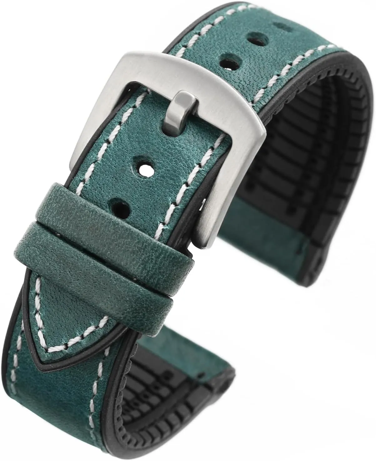 Breathable celebrate Sports Band Waterproof Replacement Straps Colorful Watchband with Stainless Silver Buckle for Men & Women 20mm 22mm watchdives Leather FKM Rubber Watch Strap, 