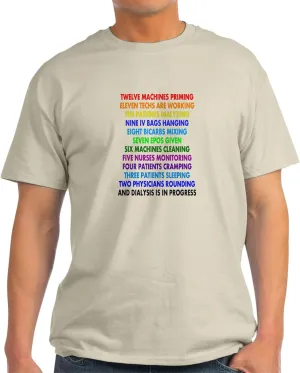 breeze Light T-Shirt CafePress Dialysis 12 Days of Christmas Light T Shirt Men's 100% Cotton$ Classic Graphic 