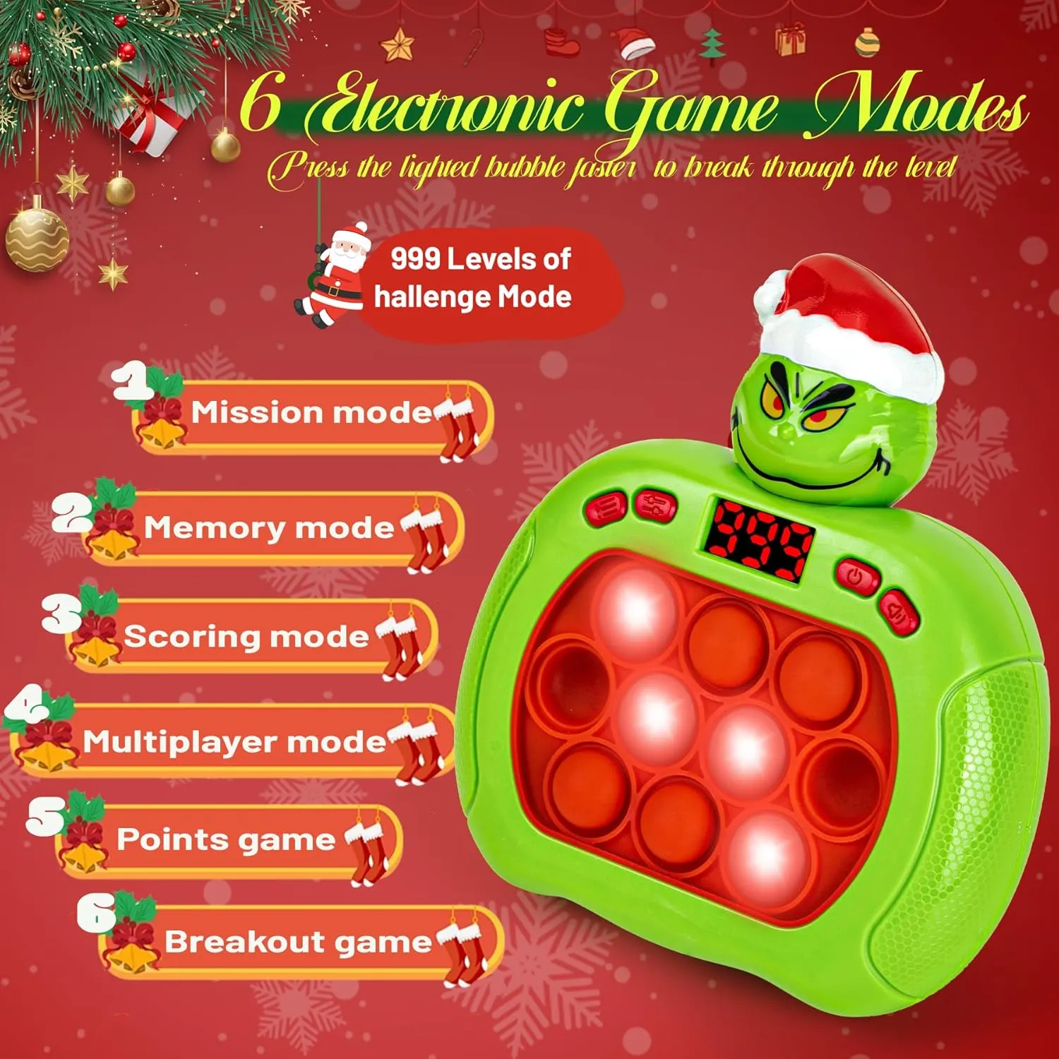 brilliant grant round disco response closeness Toddler Adult,Christmas Stocking Stuffers Party Favors Gifts,Christmas Goodie Bag Christmas Pop Light Up Game Fidget Toy,Christmas Sensory Pop Toys for Girls Boys Kids 