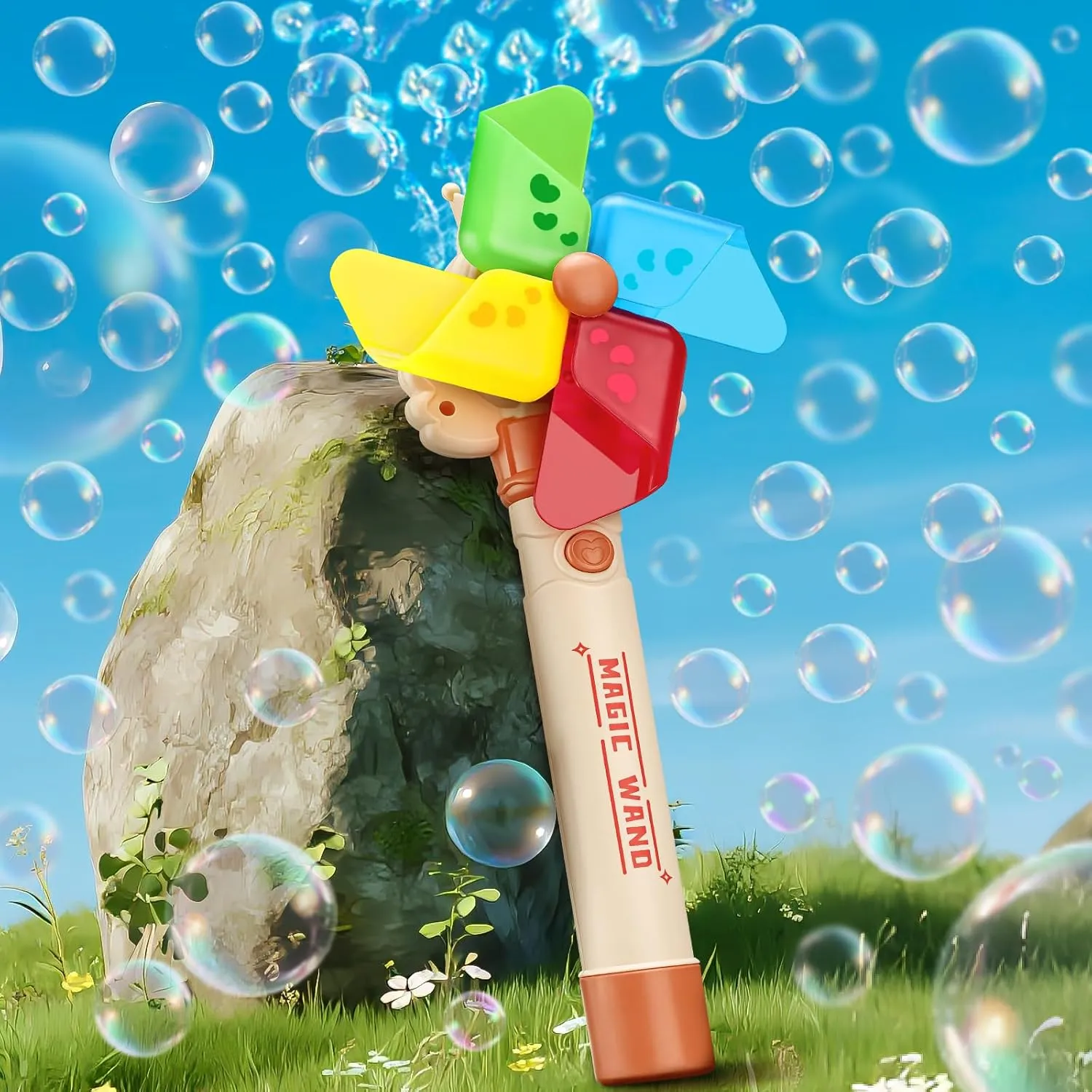 Bubble Blower Toy Gift for Toddlers Ages 3 4 5 6 7 8 Birthday Wedding Party prosecute crouch Bubble Wands Bubble Machine for Kids, Automatic Bubble Maker with Lights, Rechargeable Outdoor 