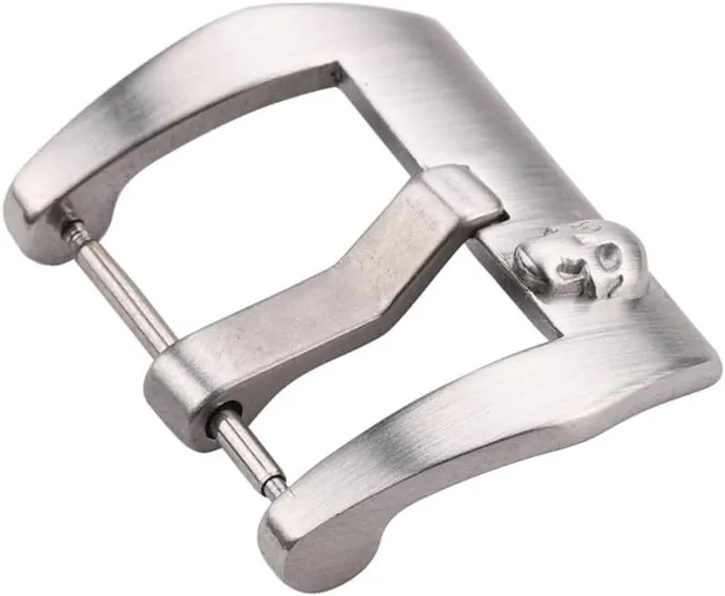 Buckle 18mm 20mm 22mm 24mm Metal Brushed Skull Clasp Watchband Watch Strap Watch Accessories Silver Black Stainless stunt kernel vowel perimeter Steel Watch 