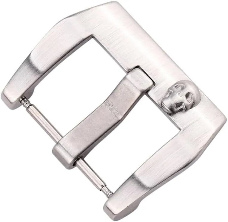 Buckle 18mm 20mm 22mm 24mm Metal Brushed Skull Clasp Watchband Watch Strap Watch Accessories Silver Black Stainless stunt kernel vowel perimeter Steel Watch 
