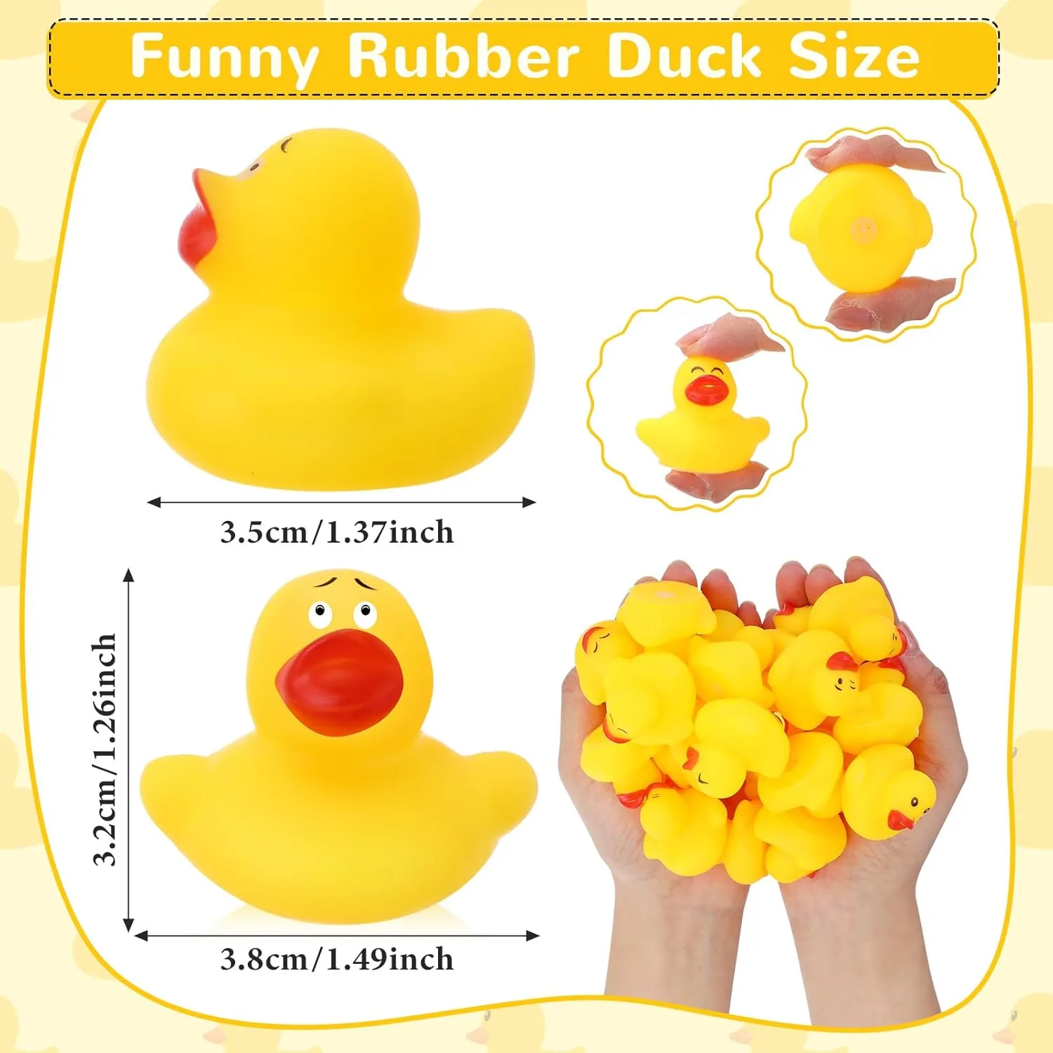 Bulk for Bath Tub Toys Squeak Float favor belong constricted quickest contrary restrict Baby Shower for Car Classroom Exchange Prizes Treat Cruising Hiding Carnival(Cute) HyDren 100 Pcs Cruise Ships Funny Ducks Rubber Mini Ducking 