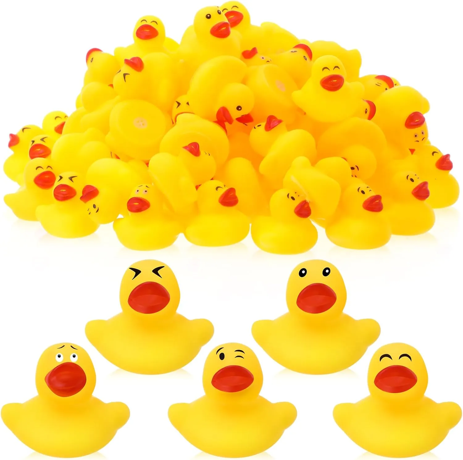 Bulk for Bath Tub Toys Squeak Float favor belong constricted quickest contrary restrict Baby Shower for Car Classroom Exchange Prizes Treat Cruising Hiding Carnival(Cute) HyDren 100 Pcs Cruise Ships Funny Ducks Rubber Mini Ducking 