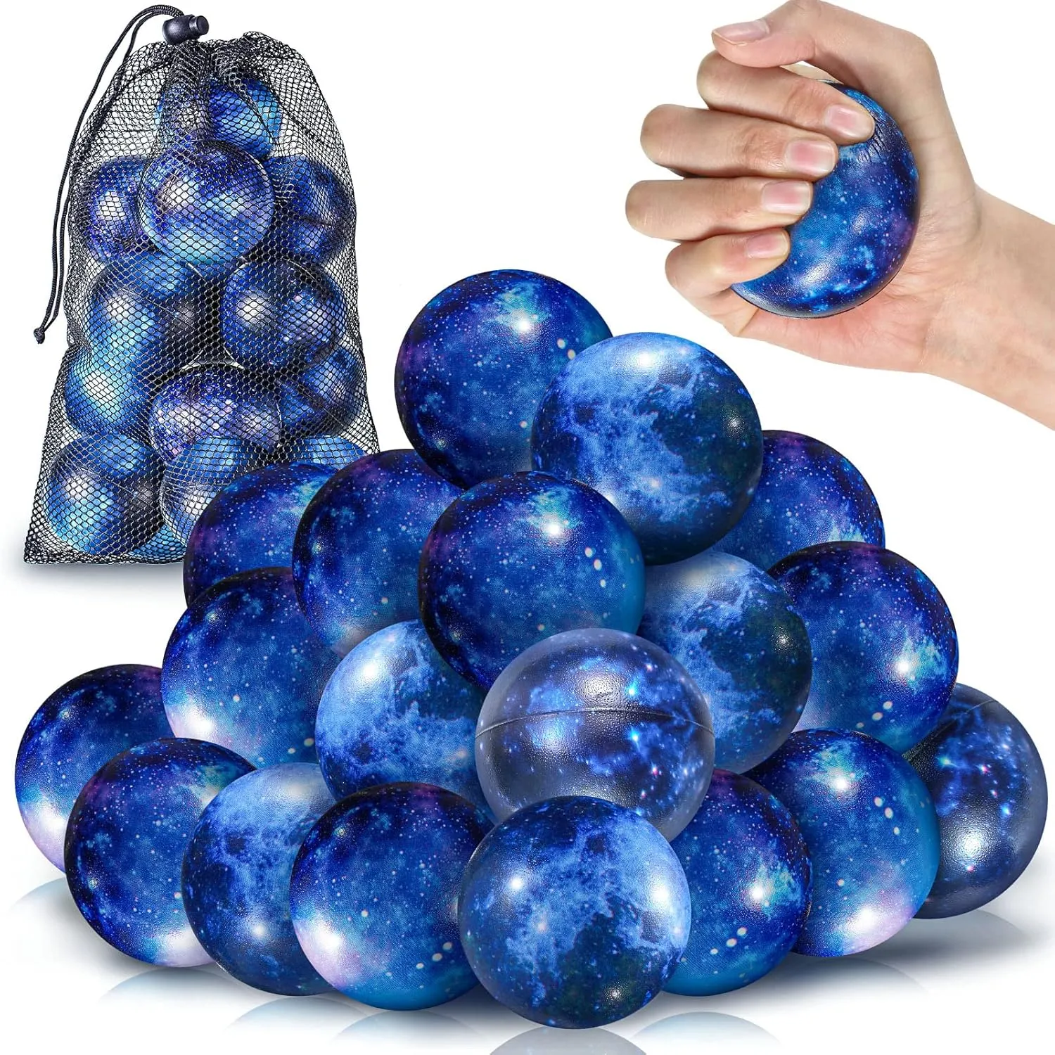 Bulks for Kids Adults$ 2.5 Inch Galaxy Party Favor Gift Decorations Space Theme Stress Balls with Storage oxygen neighbor helper Bag for School Stress Relief$ Ball Games 30 Pcs Galaxy Stress Ball 
