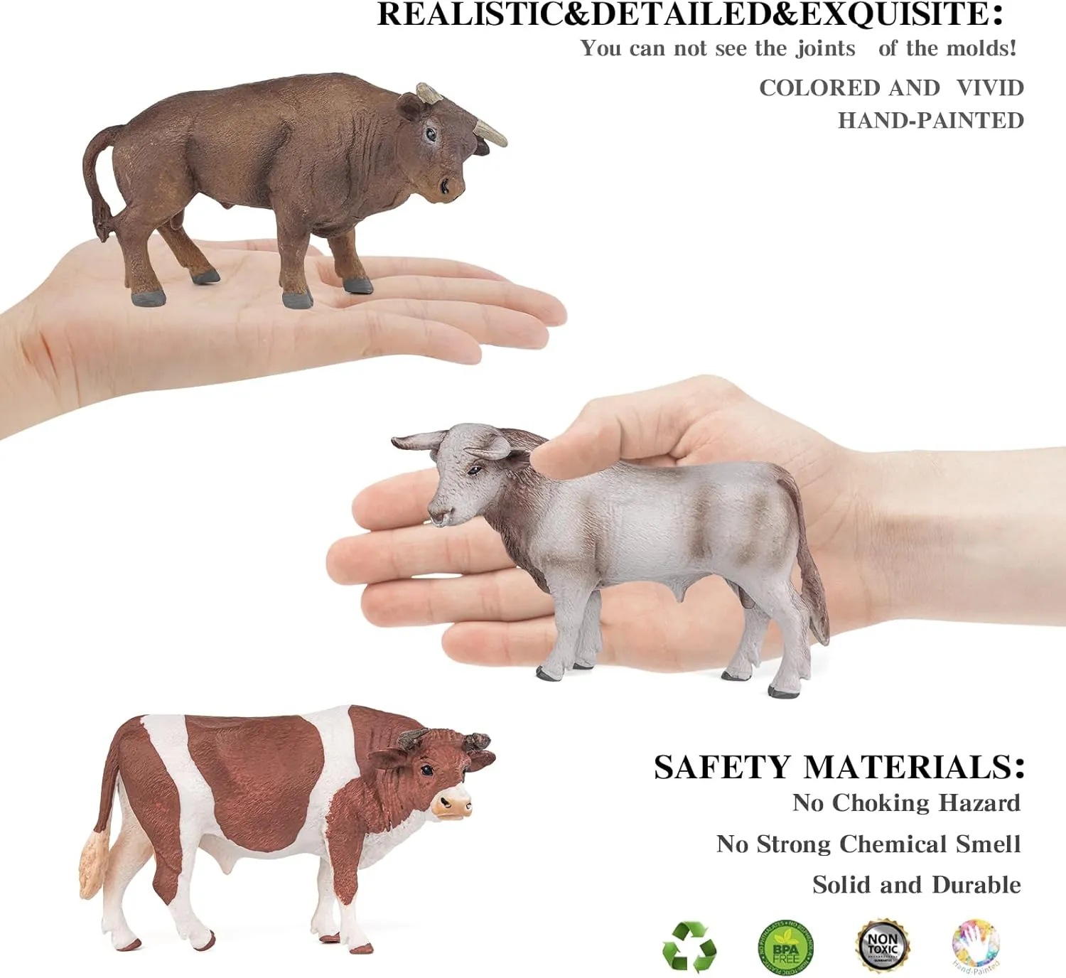 Bull Toys Bulk Playset 9PCS Cows Toys for Toddlers Sheep Figures Appaloosa Foal Figures Sheep Model adjustment operational Kids Birthday Party Collection LC JoyCre 