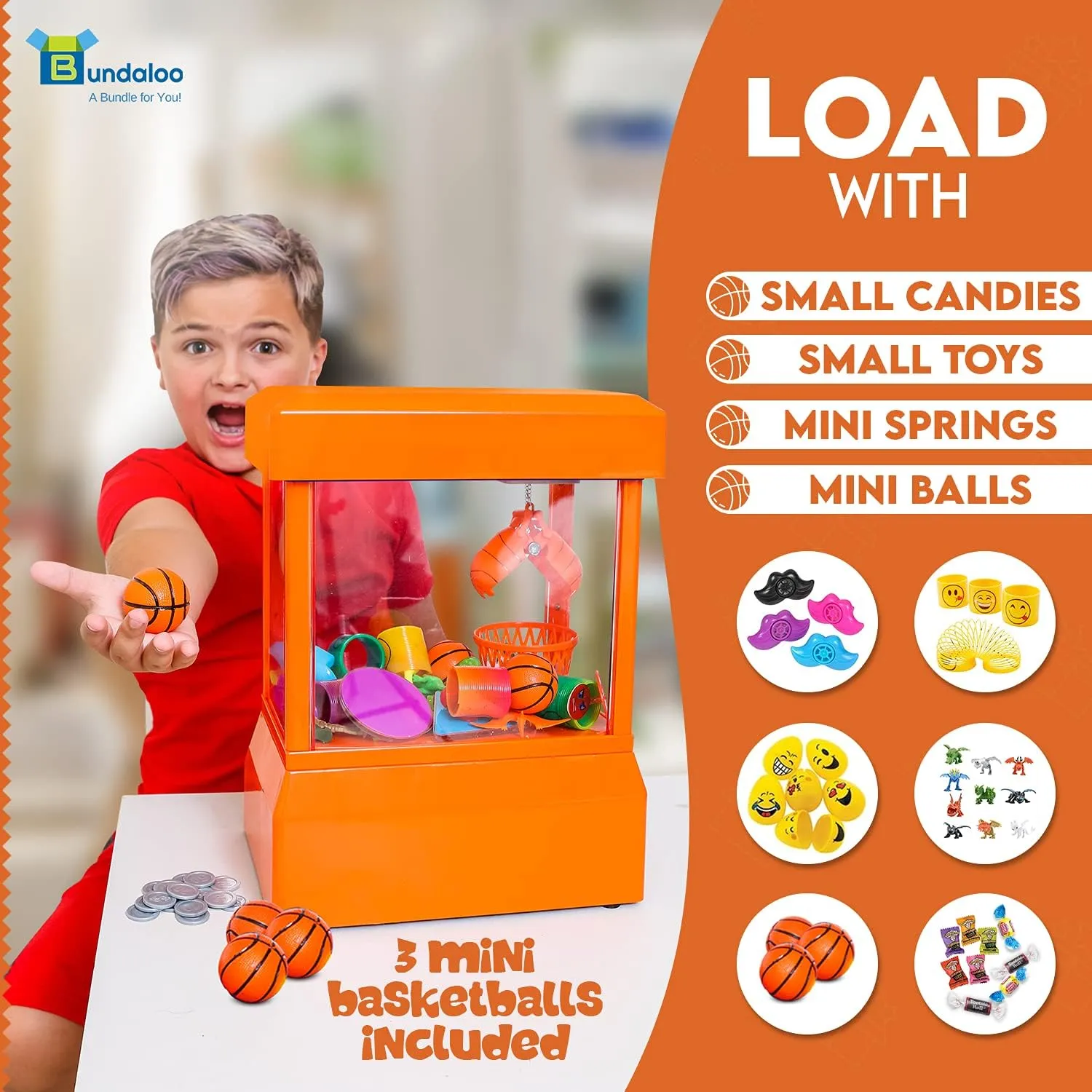Bundaloo Slam Dunk Claw Machine Arcade Game With 3 Mini Basketballs