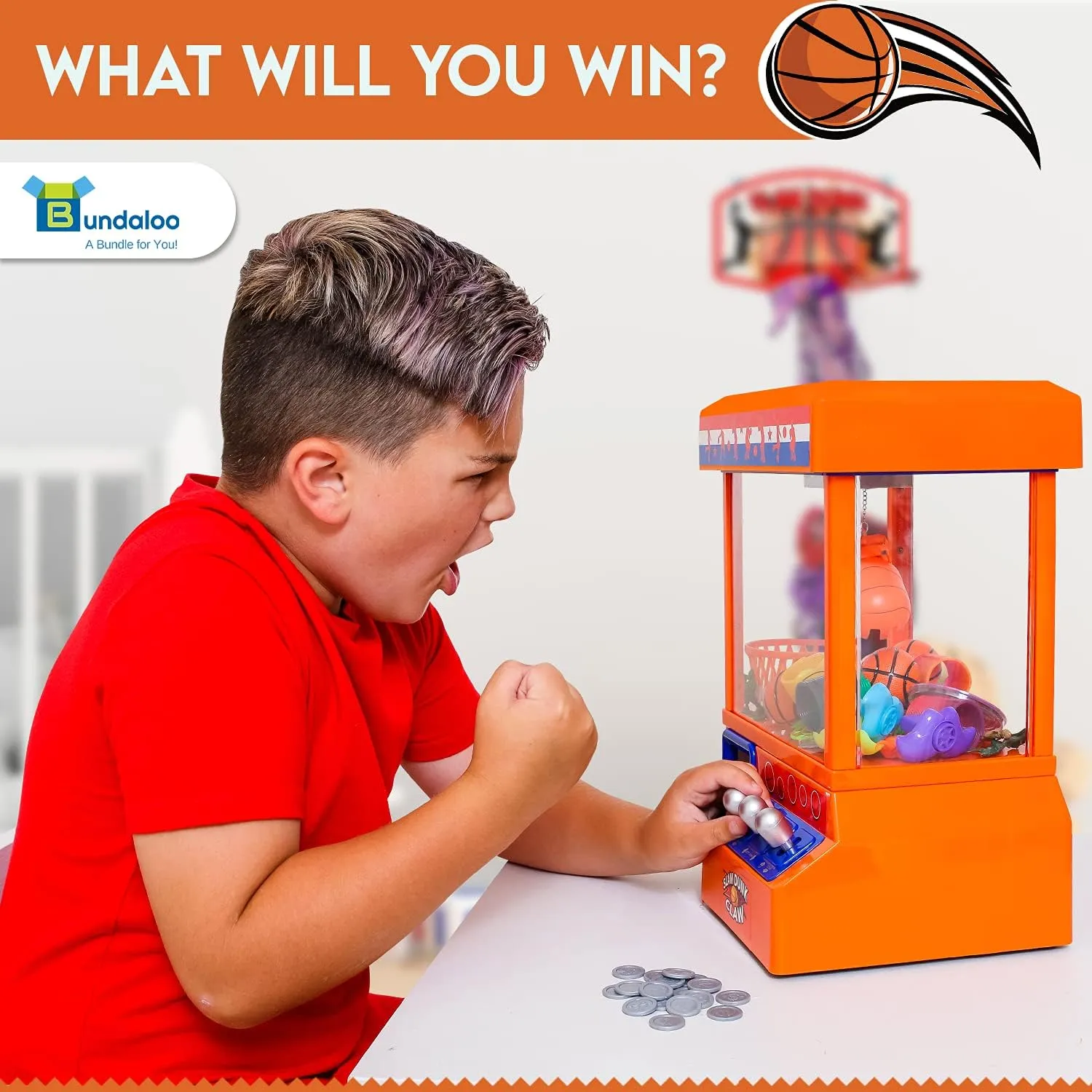 Bundaloo Slam Dunk Claw Machine Arcade Game With 3 Mini Basketballs