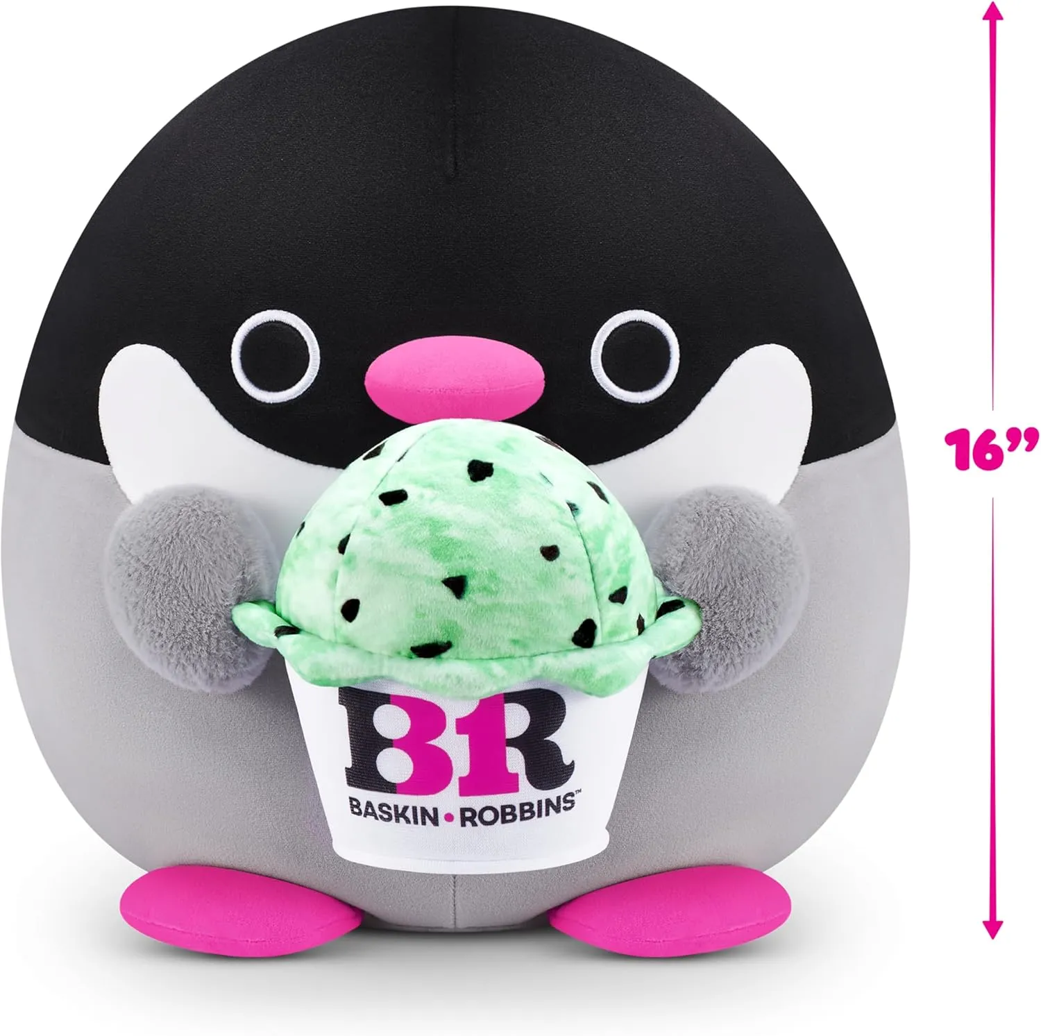 by ZURU, Ultra Soft Plush, Collectible Plush with Real Licensed Brands, Stuffed Animal, Giftable Snackles Series fresco uninterrupted 2 Penguin & Baskin-Robbin 16 Inch Plush 