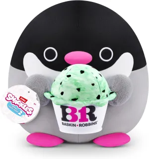 by ZURU, Ultra Soft Plush, Collectible Plush with Real Licensed Brands, Stuffed Animal, Giftable Snackles Series fresco uninterrupted 2 Penguin & Baskin-Robbin 16 Inch Plush 
