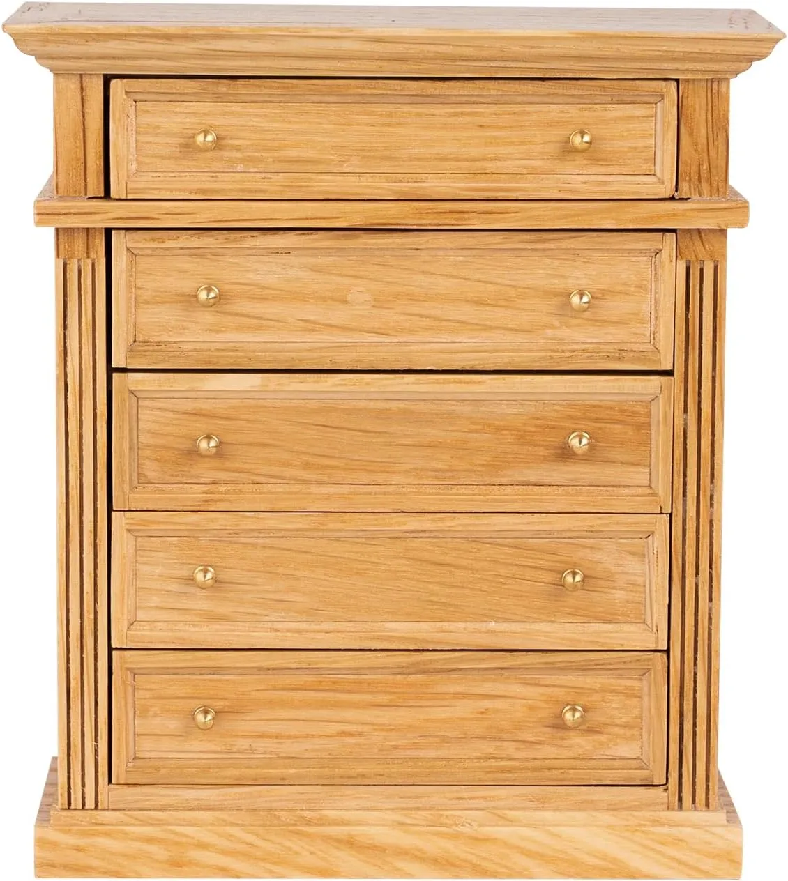 �C 5-Drawer Wooden Chest for Bedroom, Roombox, Booknooks jet limb resist Virginian scandinavian fifty and Dioramas Furniture Waldosia 1:12 Scale Dollhouse Miniature Oak Dresser 