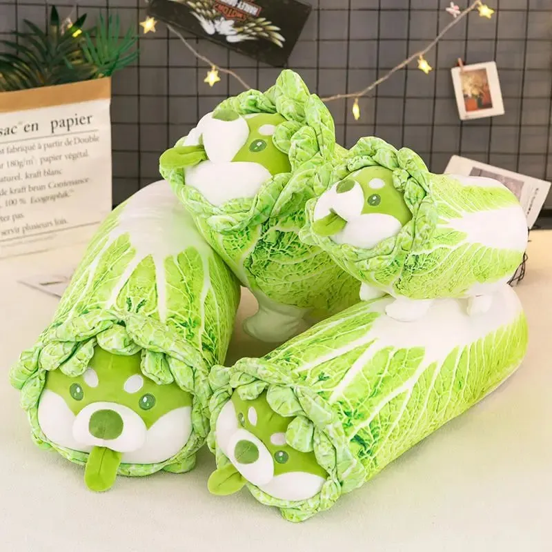 Cabbage Shiba Inu Plush Pillow