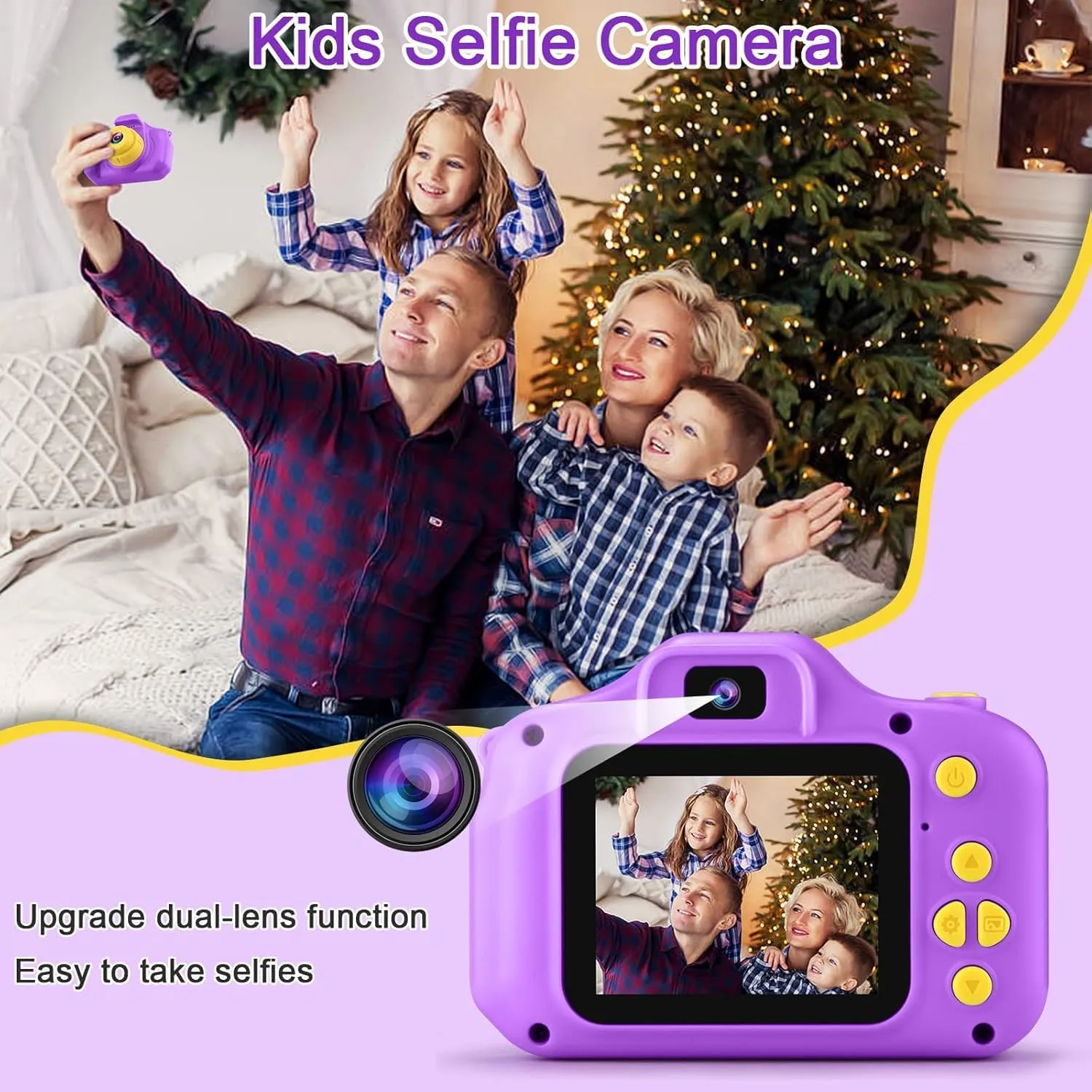 Camera Digital Video Toddler Camera Children Camcorder Birthday Gifts for 3 4 5 6 7 8 Year hunter snowflake spacecraft Old Girls with 32GB SD Card GKTZ Toys for Girls Age 3-8, Kids 