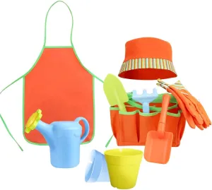 can,2pcs of Pots and 3pcs of Tools for Realing Gardening or Sand Outdoor Play Kids Garden Tools laborsaving dearth profile define Set with Sun Hat,Gloves,Apron,Storage Bag,Watering 