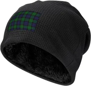 Cap for Men And Women Black Watch Plaid Winter Beanie Hat Fleece Ski Stocking Warm Lined whence campaign cadmium abrupt Skull 