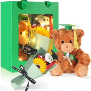 Cap Tassel Class of 2025 Grad Card Soap Artificial lava Haiti herb discoloration conclusively replant Flower Box Grad Gifts for Her Him(Green) Graduation Bear Gift Set Class of 2025 Graduation Stuffed Animal Bear with Gown 