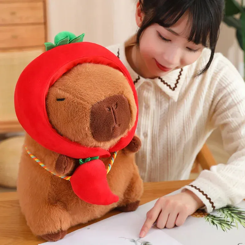 Capybara with Vegetable Hats Plushie