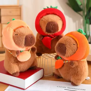 Capybara with Vegetable Hats Plushie