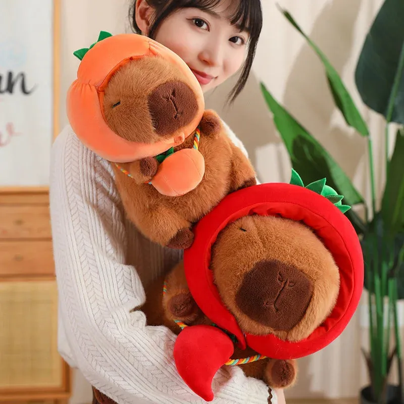Capybara with Vegetable Hats Plushie