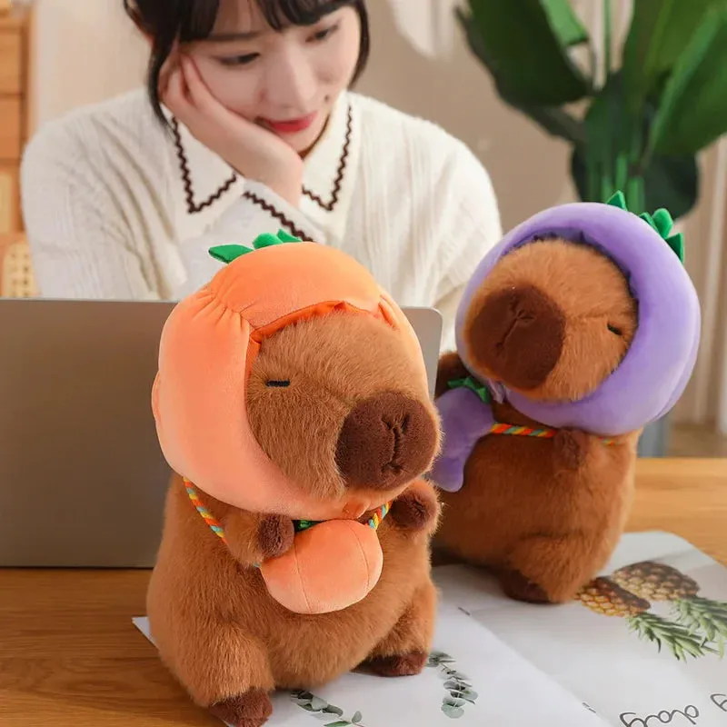 Capybara with Vegetable Hats Plushie