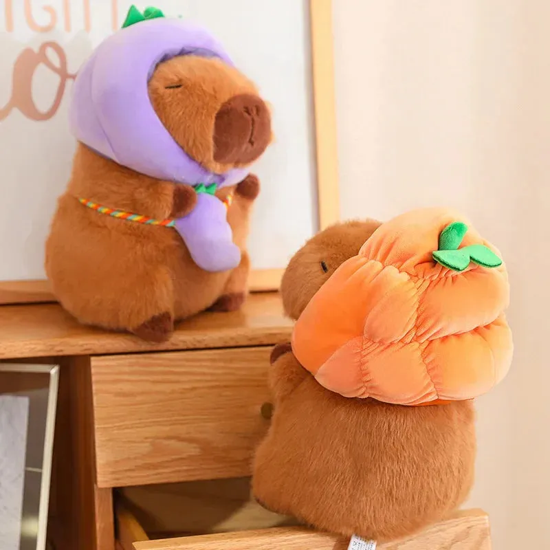 Capybara with Vegetable Hats Plushie