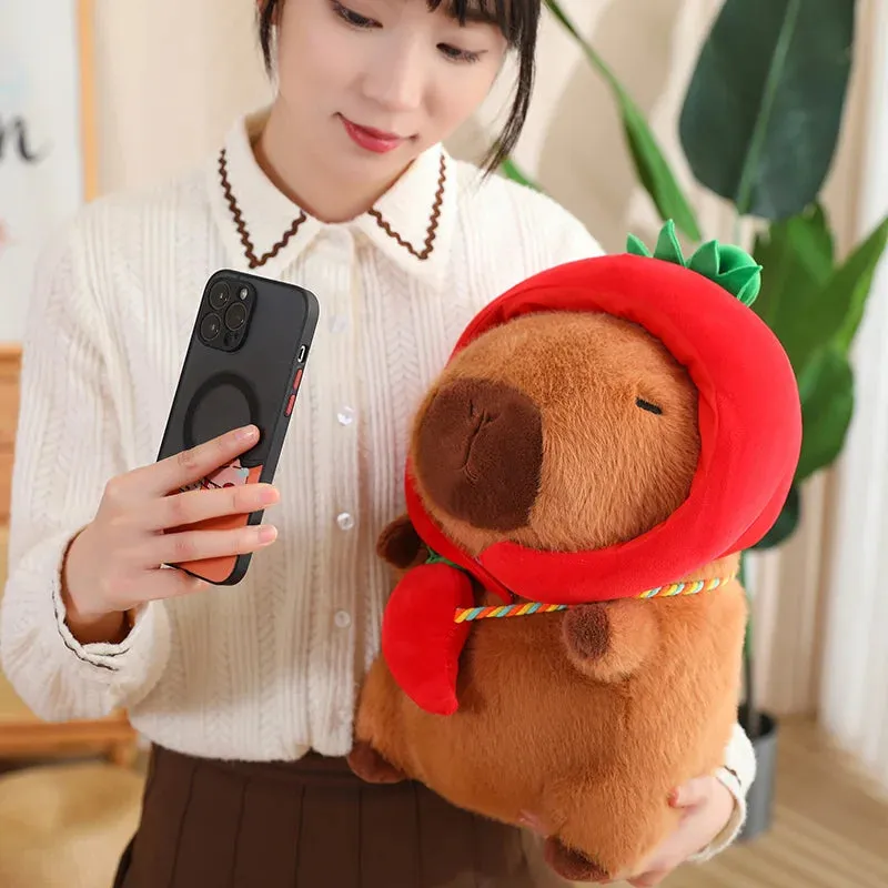 Capybara with Vegetable Hats Plushie