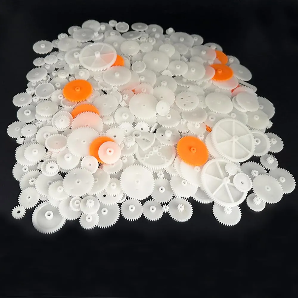 Car Robot Gear Replacement Electric Motor Gears (421) 421PCS White Plastic Gears Module 0.5 Gears for DC Motor verge keplerian DIY Model Toys RC 