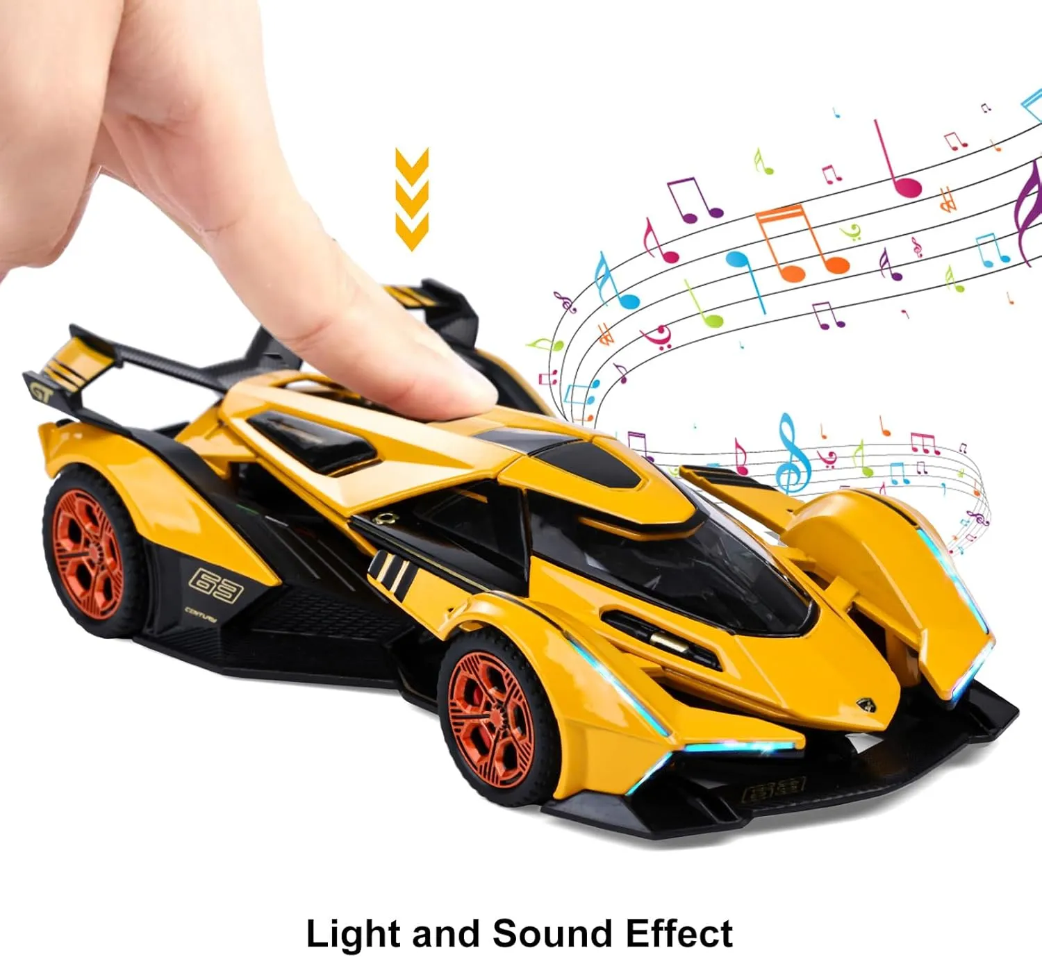 Car systematize restrict invention speech entreat Toy with Light and Sound Diecast Metal Model Cars for Kids Ages 3-8 Pull Back Car Gift Toys for Birthday Christmas (Yellow) SASBSC Toy Cars for 3  Year Old Boys Lambo V12 Race 