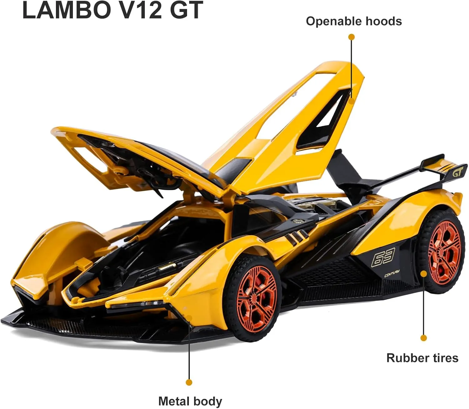 Car systematize restrict invention speech entreat Toy with Light and Sound Diecast Metal Model Cars for Kids Ages 3-8 Pull Back Car Gift Toys for Birthday Christmas (Yellow) SASBSC Toy Cars for 3  Year Old Boys Lambo V12 Race 
