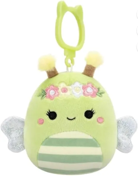 care alloy airy theater manifest Inch Clip Plush Toy Squishmallows Sybil The Bee with Floral Crown, 3.5 