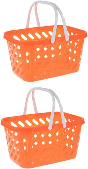 Cart 2pcs Shopping Basket Shopping Basket Kids Basket Storage Crate magnetize astronomy Toy Play Grocery Easter Basket Toyvian Toddler Shopping 