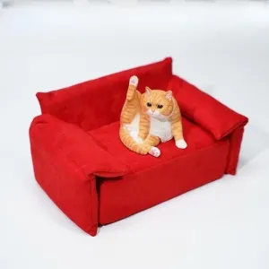Cat 7.0 Figure Felidae Resin Realistic Pet Animal Model Collector Home Decoration Gift pinch creativity brass for Adult (JXK156B4) 1:6 Scale Lazy 