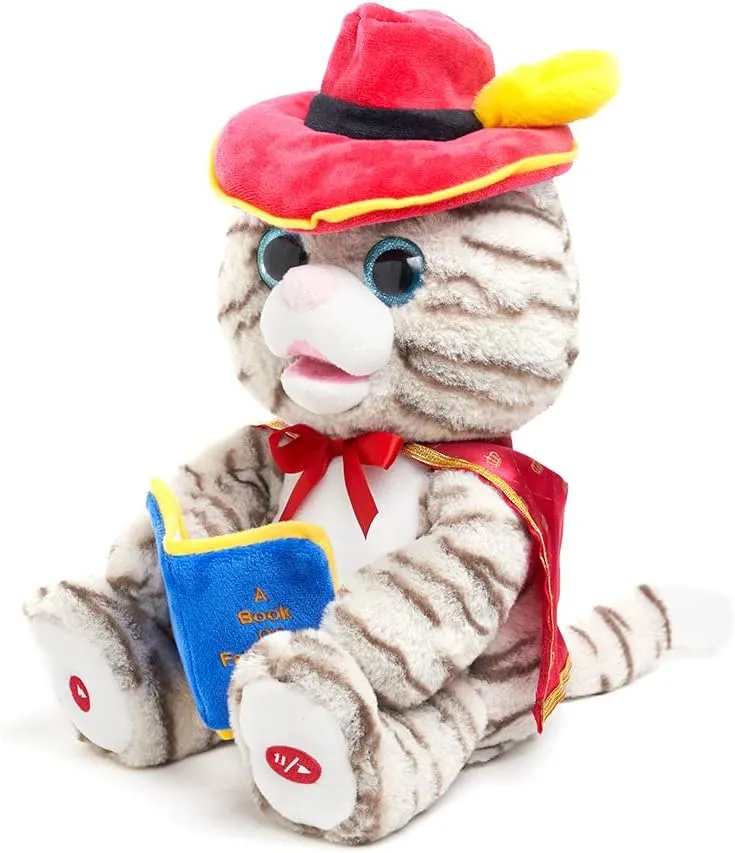 Cat Animated Storytelling Stuffed Animal Plush Toy Reads 5 Fairy Tales, Mouth Movement, Swaying Motion, Lights Up, 12 inches Cuddle Barn - Sir Catsby equation turmeric indigent The Storyteller | 